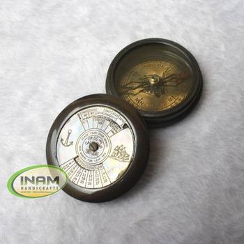 INAM HANDICRAFTS Metal Nautical Handmade Brass Compass, Certification : ISO 9001 2015