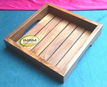 Square Wood Serving Tray