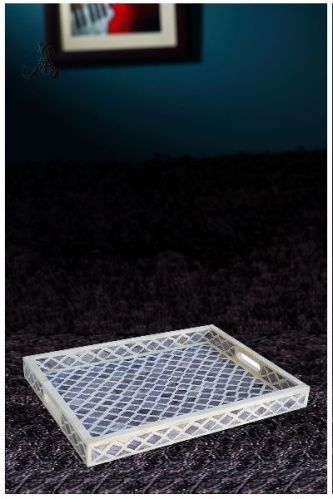 Rectengular Marrakech Rectangular Bone Inlay Tray, For Serving, Feature : High Quality