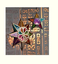 SPARK PRODUCTS Moroccan Star Hanging Lantern, For Home Decoration, Color : Multi