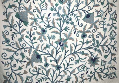 Cotton Crewel Embroidered Fabric 