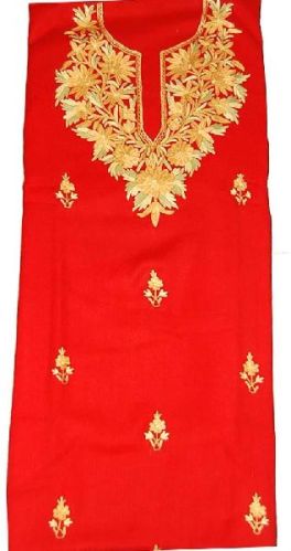 WOOLEN SALWAR KAMEEZ RED, MULTICOLOR EMBROIDERY