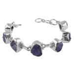 925 Silver Rough Tanzanite Stone Bracelet