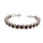 Pure Silver Handcrafted Garnet Bracelet