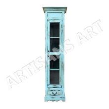 ARTISANS ART Wood Glass Display Cabinet, Style : Vintage French