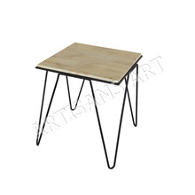 Metal Iron + Solid Mango Wood Retro Accent Table