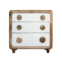 Solid Mango Wood Dresser With White Drawer