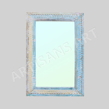 White Washed Wooden Mirrorr, For Home, Shop, Decoration Etc