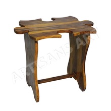 Wooden Wood Puzzle Shape Table, Color : Natural Brown Wallnut