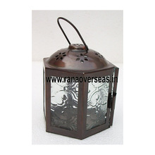 Christmas Decorative Iron Metal Small Lanterns, For Home Decoration, Color : Antique Finish