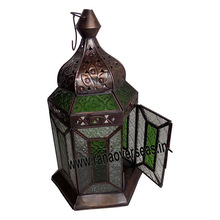 Metal Hexagonal Shape Colorfull Candle Lanterns, For Home Lighting Decoration, Specialities : Durable