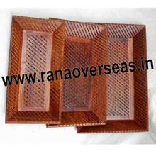 Wooden Carved New Look Trays, For Home Decoration, Feature : Eco-Freindly