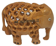 Wooden Full Under Cut Elephant, For Home Decoration, Technique : Carved