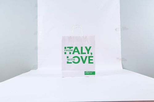 White Paper Shopping Bag With Own Logo