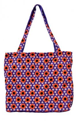 DESIGNER PRINT PURPLE LARGE SIZED BAG