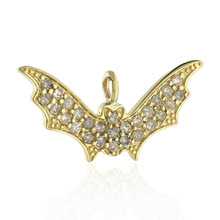 Drilling Bat Gold Charm Handmade Pendant