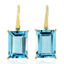 Gold Topaz Hook Dangle Earring