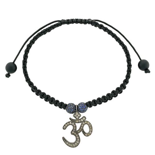 Gemco Designs Onyx Macrame Bracelet Diamond, Gender : Women's