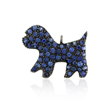 Silver Blue Sapphire Dog Charm, Occasion : Gift