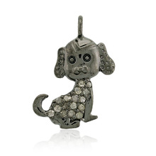 Sterling Silver Pave Diamond Charm, Gender : Unisex, Women's