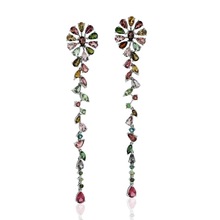 Women Dangle Earring Tourmaline Gold Jwelry, Gender : Women's