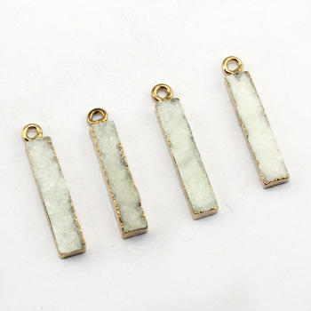 Natural White Druzy Connector Bar Shape