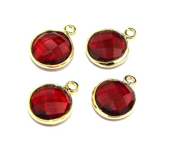 Red Hydro Quartz Connector Jewelry 24k Gold Plated Connector