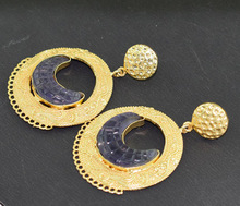 Amethyst Carving Cabochon Hanging Earring, Occasion : Anniversary, Engagement, Gift, Party, Wedding