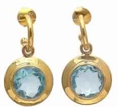 Hydro Blue Topaz Round Bali Earring