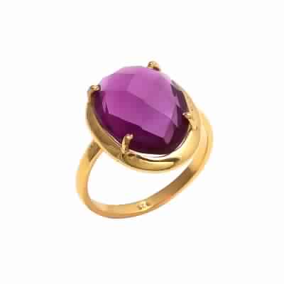 Pink Tourmaline Hydro Prong Set Gemstone Ring