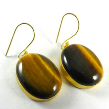 Ishu Gems Yellow Tiger Eye Earring