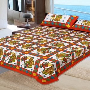 King Size Cotton Bed Sheet Set, Size : 90×108 Inch