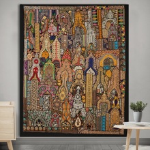 Rectangular Cotton Hand Knotted Wall Hanging