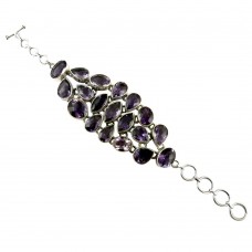 925 Sterling Silver Amethyst Bracelet