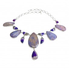 Before Time !! 925 Sterling Silver Druzy & Onyx Necklace