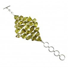 Lovely !! 925 Sterling Silver Lemon Quartz Bracelet
