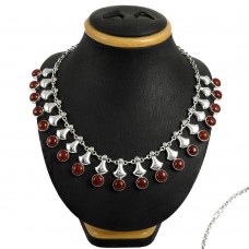 Paradise Lantern ! 925 Sterling Silver Red Jasper Necklace