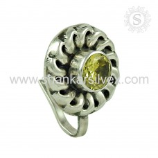 Seemly Citrine Gemstone 925 Sterling Silver Nose Pin Jewelry