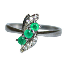 Emerald and Diamond Engagement Ring