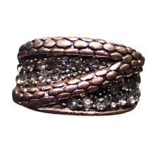 German Silver Snake Skin Style Zircon Ring