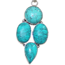 Memoria Jewels Pear Shape Turquoise Pendant, Color : Multi Color