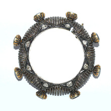 Polki Diamond Blue Sapphire Cuff Bracelet, Style : Exclusive