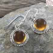 ADORABLE CITRINE GEMSTONE SILVER EARRING