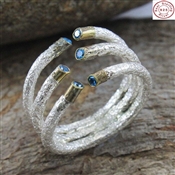 HIGH FINISHING BLUE TOPAZ 925 STERLING SILVER RING