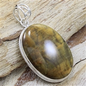 Tiger Eye Gemstone 925 Sterling Silver Pendant