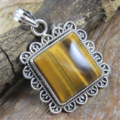 Tiger Eye Gemstone Pendant