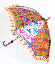 100 % Cotton Jaipur Patchwork Traditional Umbrellas, Size : 23 Inches