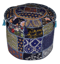 Royal Patchwork Round Pouf