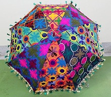 100 % Cotton UV Protection Umbrella, Size : 23 Inches