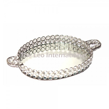 Metal Handle Crystal Tray, Style : Wedding